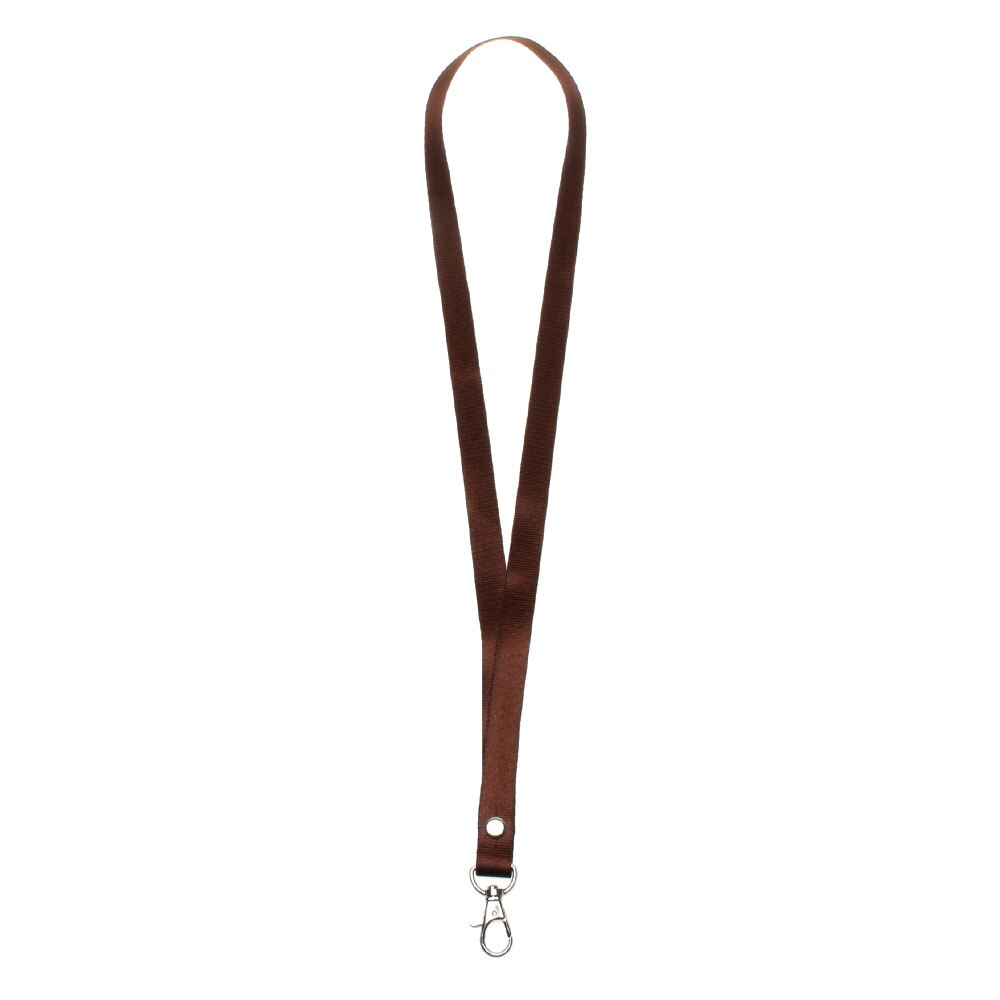Cordon tour de cou de sécurité détachable pour porte-badge, porte-clés, anneau métallique, porte-cartes, porte-badge, aléatoire: Brun