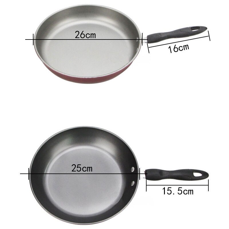 Antiaanbaklaag koekenpan 25/26cm steelpannen gebakken ei antiaanbakpannen kookgerei