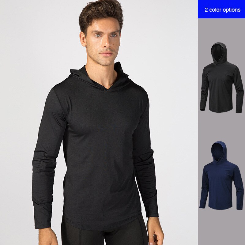 Men Quick Dry Long Sleeve Workout Athletic Hoodie Jacket Sports Training Hooded Coat Sweatshirt Men Hoodies Brand Male