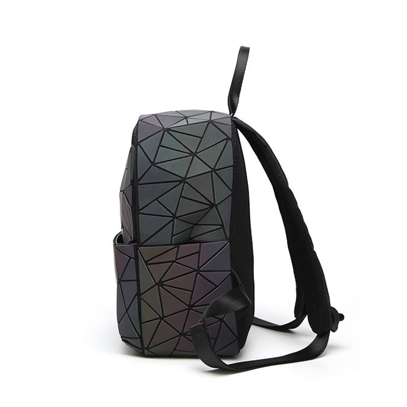 leucht Frauen Rucksäcke Mädchen Täglichen Rucksack Weibliche Geometrie Paket Pailletten Falten bagpack Taschen Mini Schule Tasche