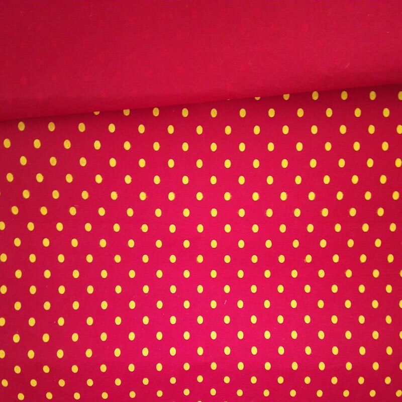 Klassinen 15 x 15cm joulunkeltainen pilkkupainettu punainen vihreä huopakangas käsintehty kuitukangaskoristelu itse tehty huopakangas