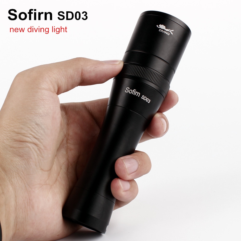 Sofirn SD03 Scuba Diving Flashlight 18650 Dive Light Torch Underwater Powerful Cree XM-L2 LED Flashlight Waterproof Diving Lamp