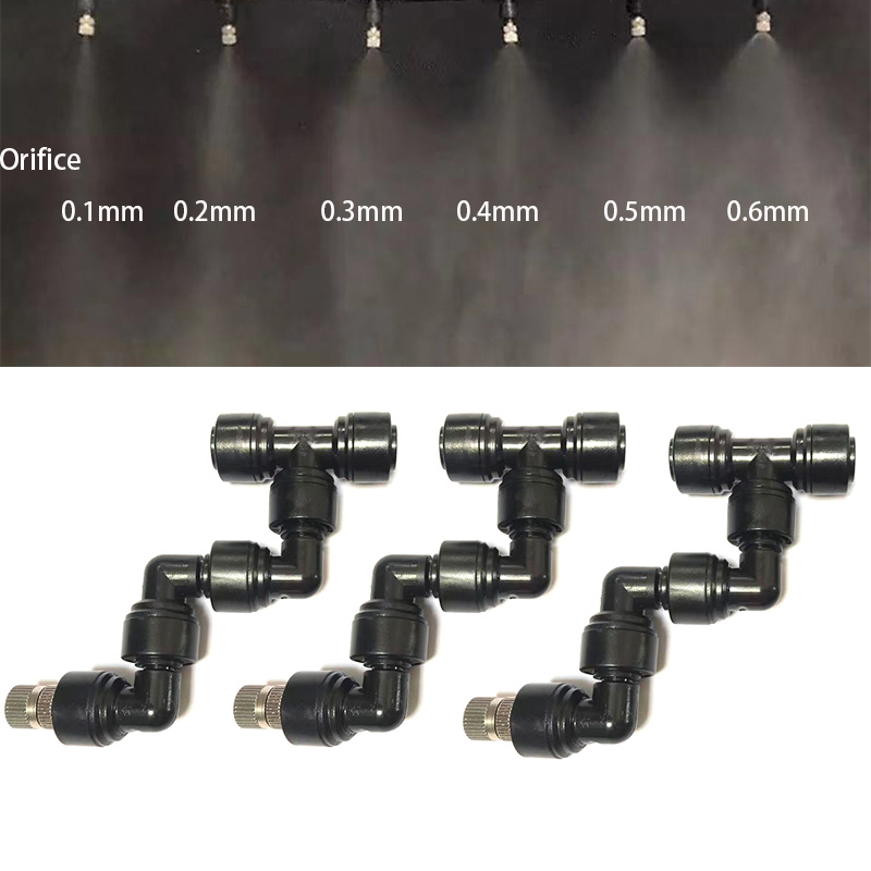 360 Adjustable Fogger Mist Sprinkler Atomizing Misting Nozzle Kit Spray Injector Brass Nozzle