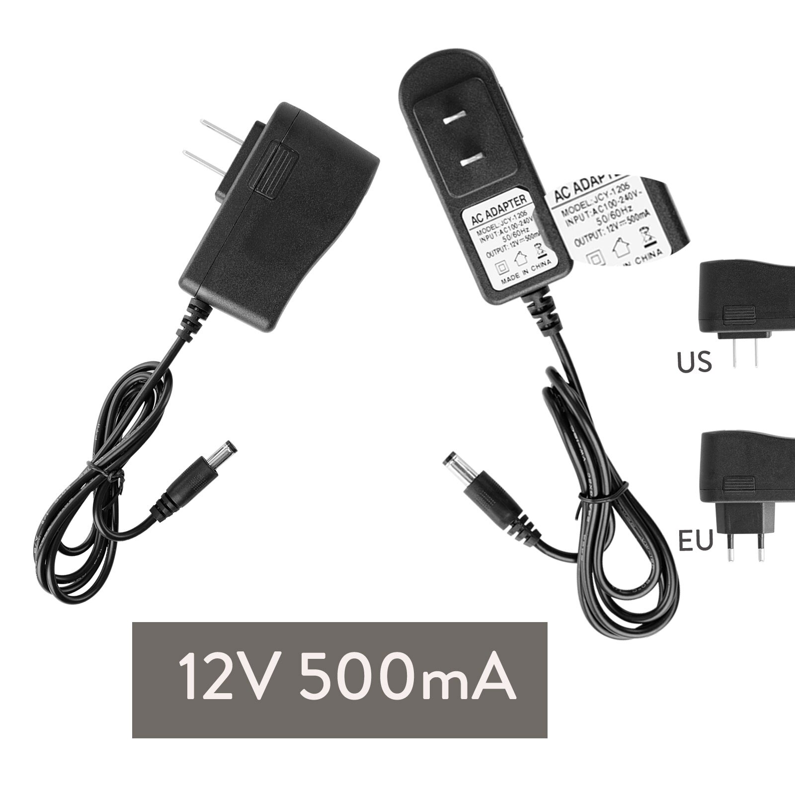 Dc 12v 3v 6v 19v 20v 1a 200ma 300ma 500ma 600ma us eu-kontakt strömförsörjningsadapter transformator för led-strip ljusingång 100-240v: 12v 500ma / Oss