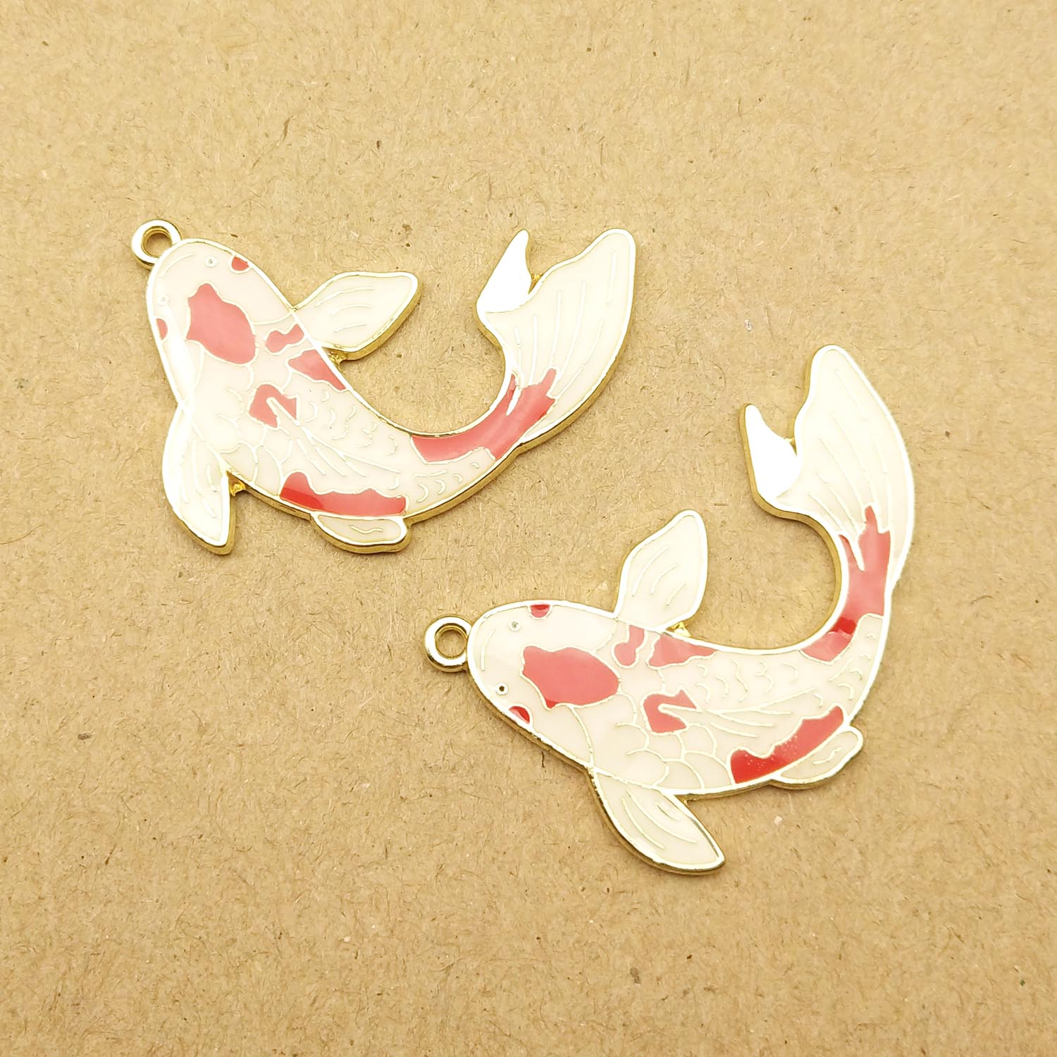 10 Stuks 34X37 Mm Enamel Fish Charm Voor Sieraden Maken Oorbel Hanger Armband Ketting Charms