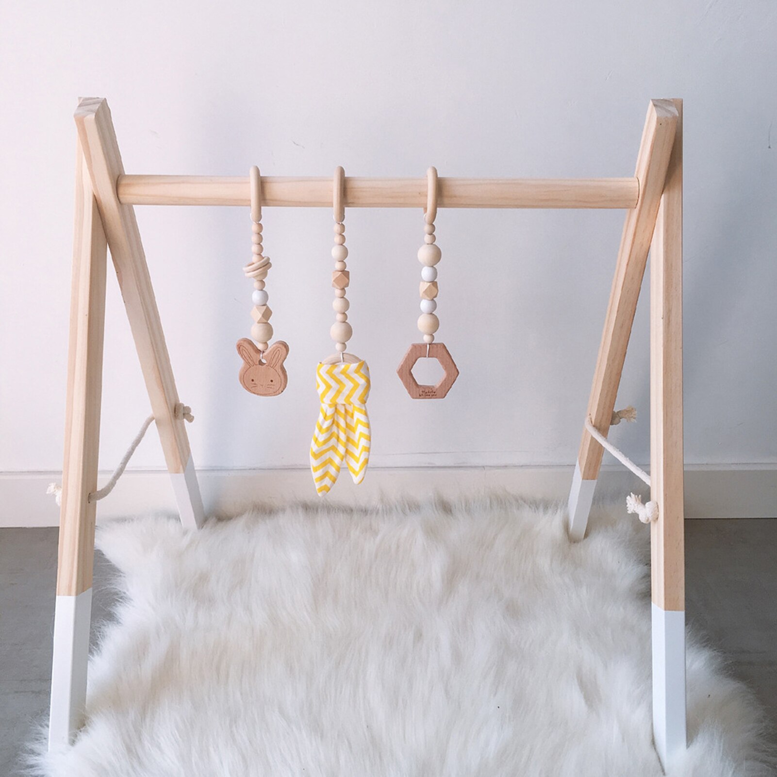 Nordic Houten Baby Activiteit Gym Spelen Kwekerij Zintuiglijke Ring-Pull Speelgoed Fitness Frame Kamer Decor Kleding Rack Speelgoed Voor kinderen