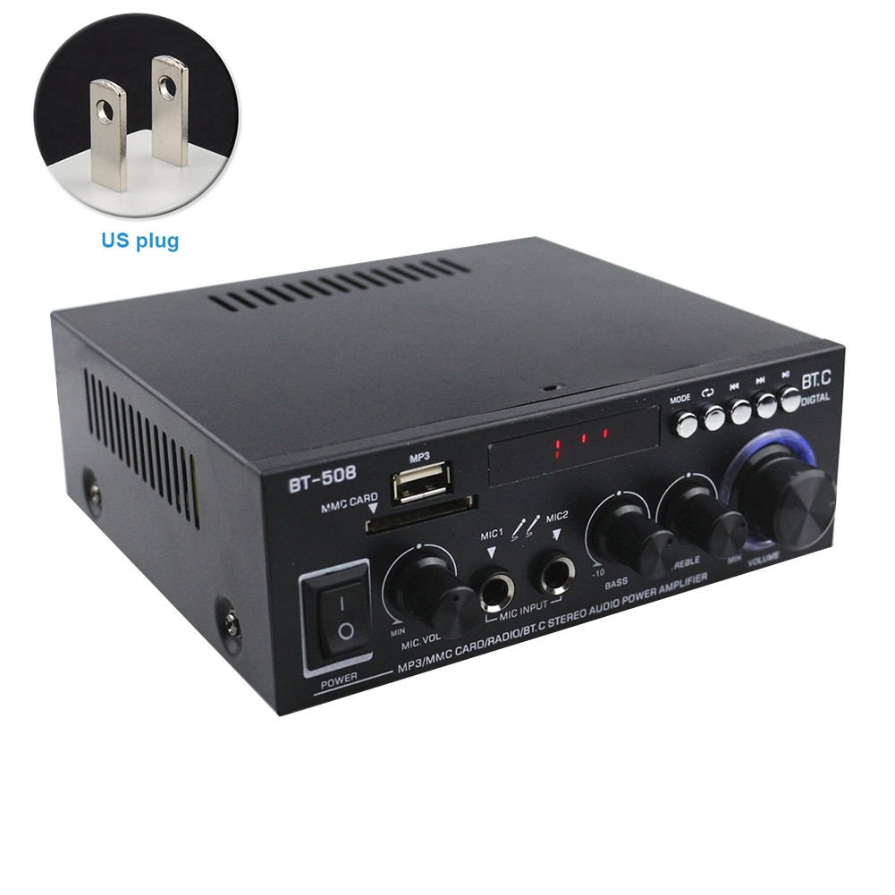 600W HIFI Music Audio Dual Channel Bluetooth Digital Car Home Mini Bass Power Amplifier Stereo Subwoofer With Remote Control