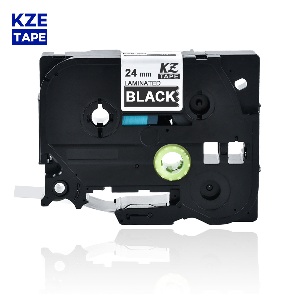 24mm Tze355 biały na czarnym laminowana taśma etykiet kaseta kaseta etykieta wstążka tze taśma Tze-355 tze 355 tze355 dla p-touch PT