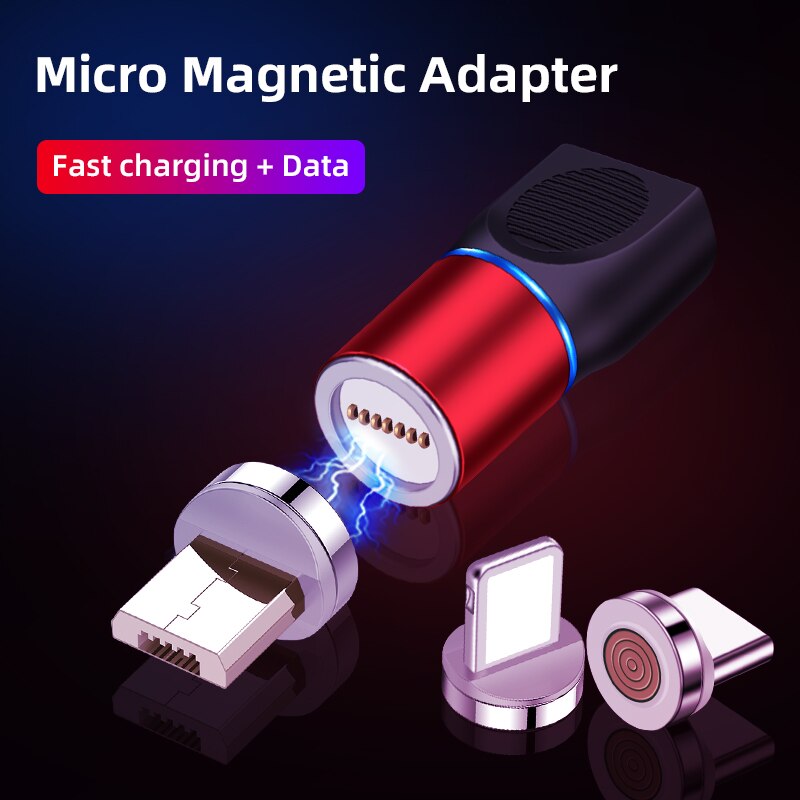 LOERSS Magnetic Micro USB Adapter For iPhone Samsung Xiaomi Micro USB Female To Type C Male Cable Magnet Converters Connector