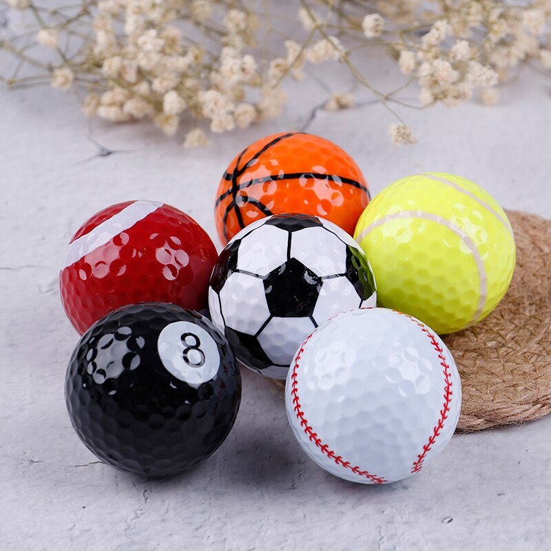 6Pcs Golf Equipment football basketball table Tennis Baseball Golf Balls Novel Double Ball Two Piece Ball