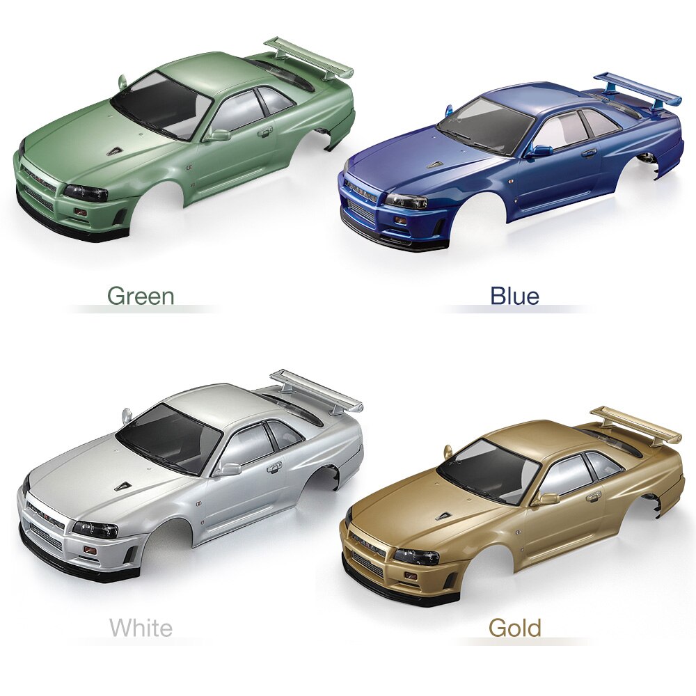 KillerBody 48644 257mm NISSAN (R34) Finished Body Shell Frame for 1/10 Electric Touring RC Racing Car DIY