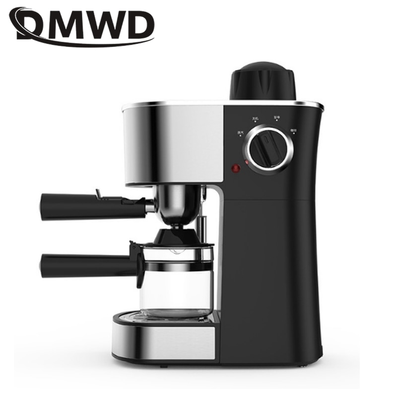 Dmwd 240ml husholdnings espresso kaffemaskine mini kaffemaskine cappuccino mælkeskummer mælkeskummer 5 bar tryk damp type