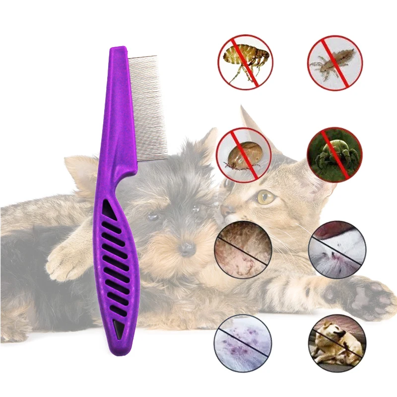 Cepillo suave para quitar huevos y pulgas, para perros pequeños, de dientes finos, para mascotas, cachorros, ojos y vientre, producto para desenredar pelos de gatos