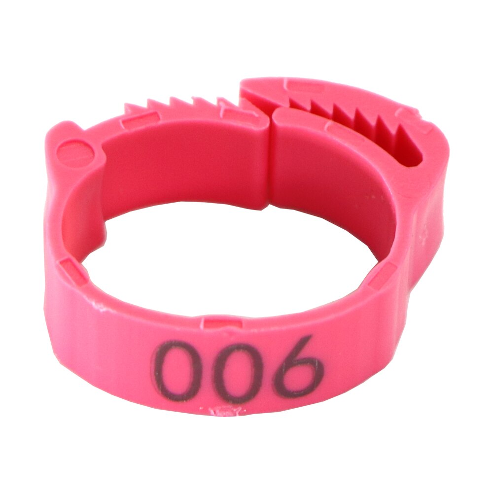 Brasmoyu 30Pcs Verstelbare Kip Voet Ringen Binnendiameter Size 2 ~ 2.4Cm Kip Gevogelte Flexibele Intrekbare Voet Ring 6 Kleuren: Pink 30PCS