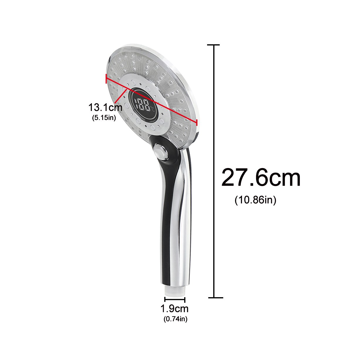 3-color LED Shower Head, Digital LCD Display, Temperature Control Shower Head With Tap Water