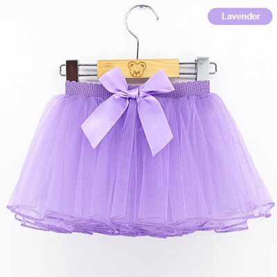 Girls ballet dance skirt black short skirt performance dance skirt bow elastic waist: Lavender / S 100 to140cm