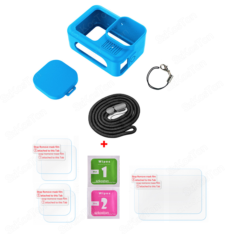Protective Silicone Case for GoPro Hero 13 Black Tempered Glass Screen Protector Film Lens Cap Cover For Go Pro Accessory: pink color