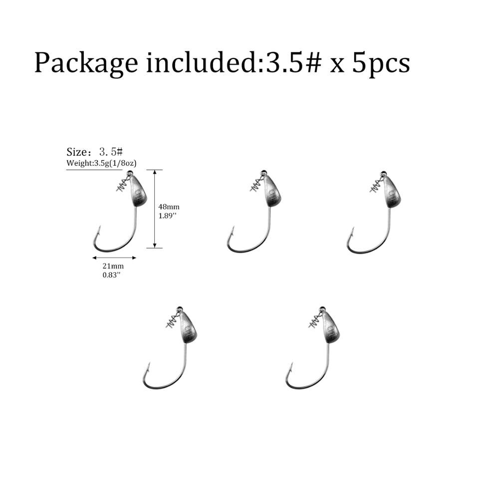 5 stücke Blei Jig Kopf Angelhaken 3,5g 5g 7g 10g 15g 18g 21g Schraube Jig Haken Angelgerät Jigköpfe Angelhaken Mit Spirale Schraube: 5pcs 3.5g