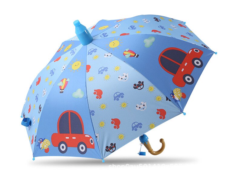 Børn paraply tegneserie bil paraply vinyl solcreme uv beskyttelse studerende paraply otte knogler halvautomatisk barn paraply: Mellemstor bil