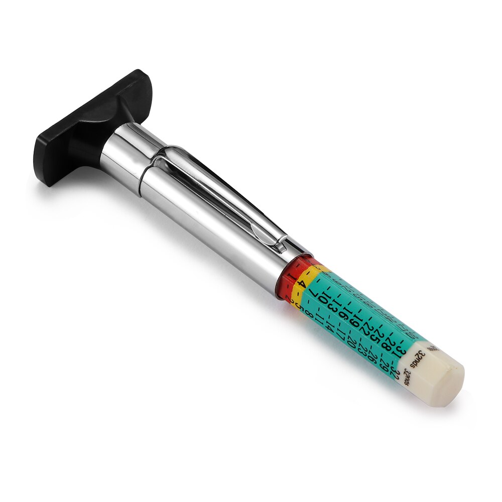 25mm bildäck mätpenna universal däck slitbanemönster djup mätverktyg cylindrisk bil tjocklek detektionsmätare: Flerfärgad