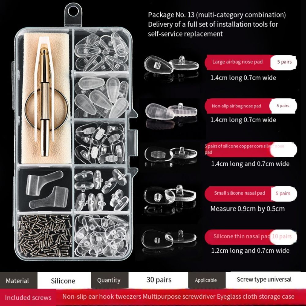 Silicone Eyeglass Repair Kit Replaceable Antiskid Precision Screw Sets Easy To Use Sturdy Glasses Repair Tools Make Repair Easy