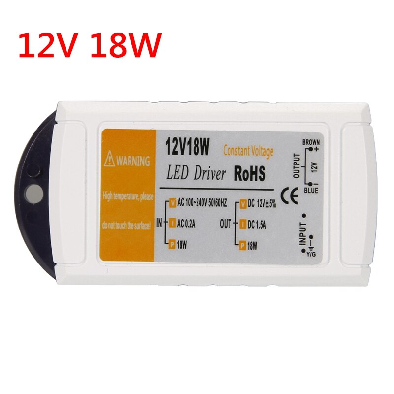 12 Volt Voeding 12 V LED Driver 18W 28W 48W 72W 100W AC 110V 220V naar 12 V DC Verlichting Transformator Adapter voor LED Strip CCTV