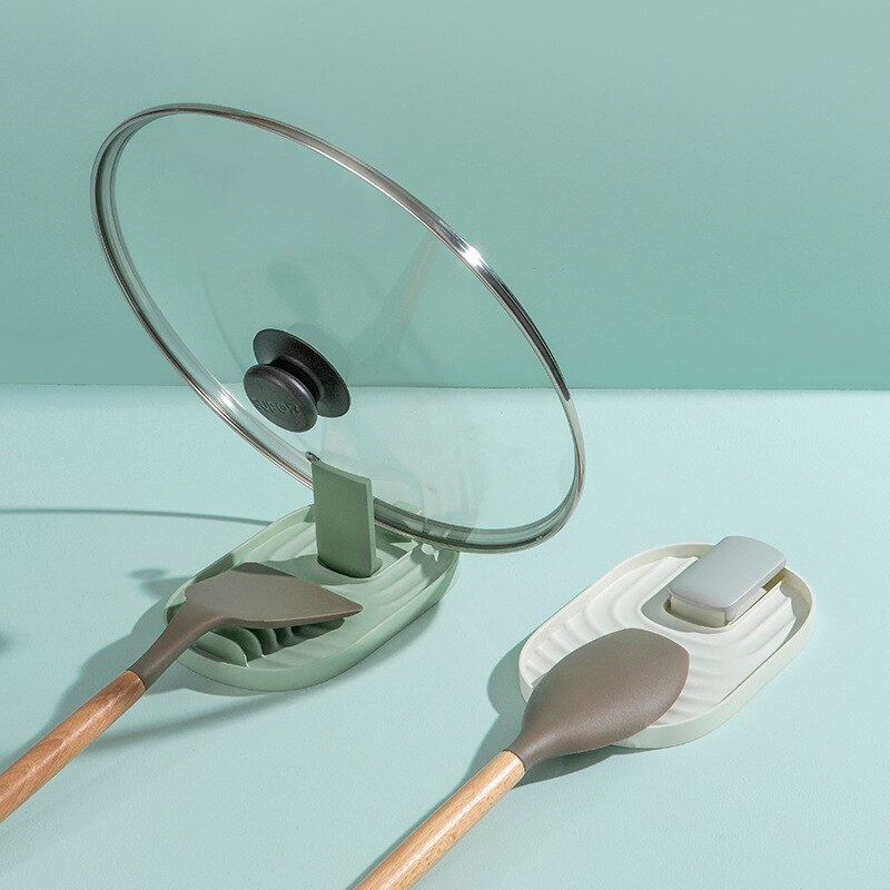 Multi-functional Pot Lid Shelf Sillicone Organizer Spatula Holder Racks Pot Lid storage pad Kitchen Storage Shelf