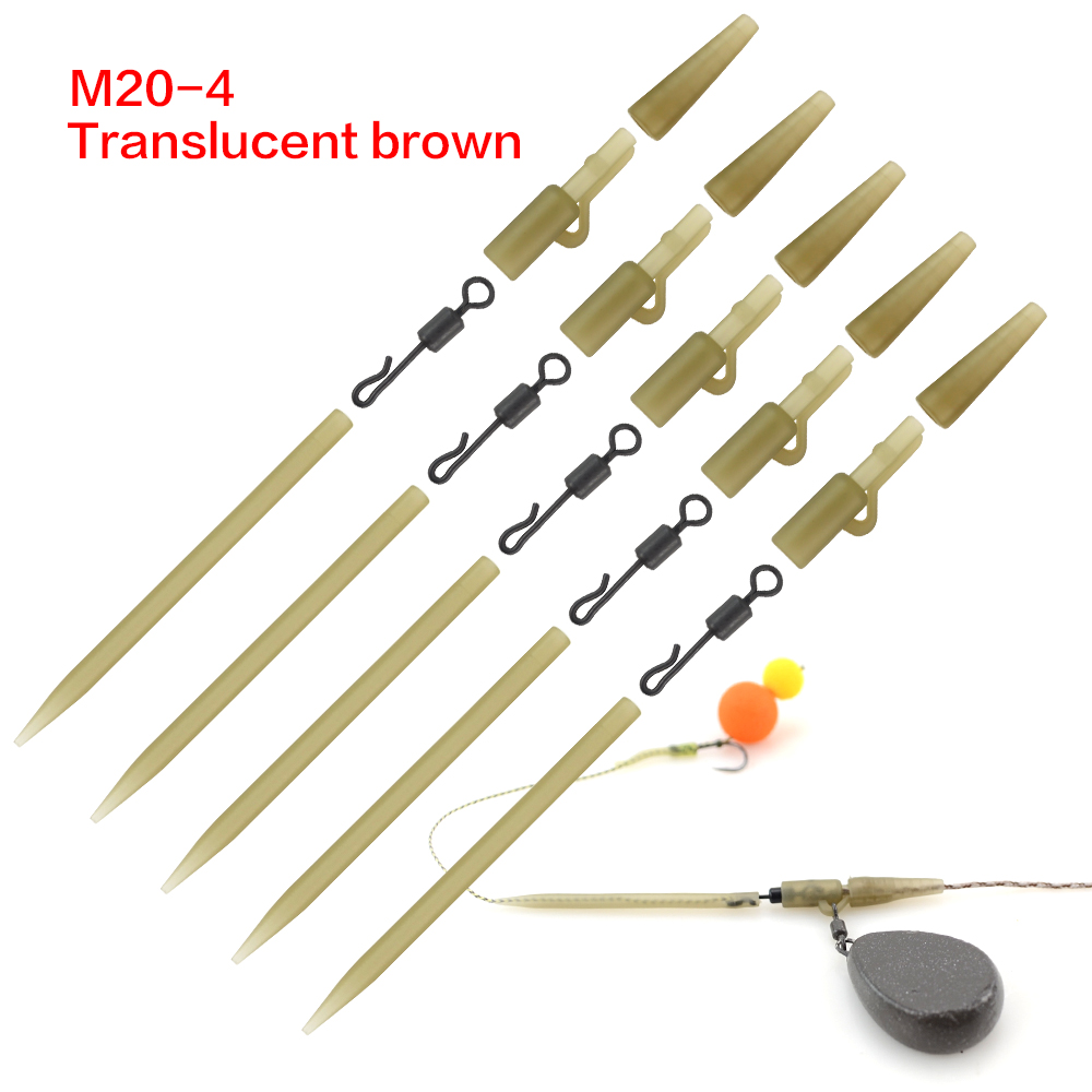 Aparejo de pesca de carpa de 40 piezas, Clips de plomo de seguridad de plástico, cono de goma de cola, manga antienredos, aparejo giratorio de cambio rápido M20: M20-4