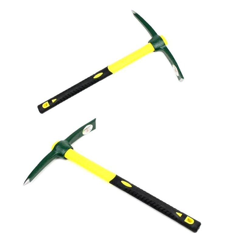 Pick Mattock Hoe with Fiberglass Handle Portable for Digging Prospecting Camping Garden Pick Hand Tools 85WC