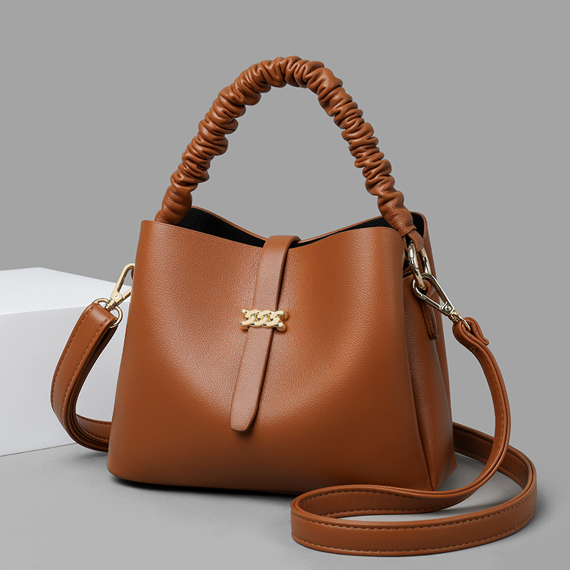 NIGEDU eimer Schulter tasche für Frauen handtaschen kleine PU leder Bote taschen Elegante Geraffte damen totes bolsa: Blau