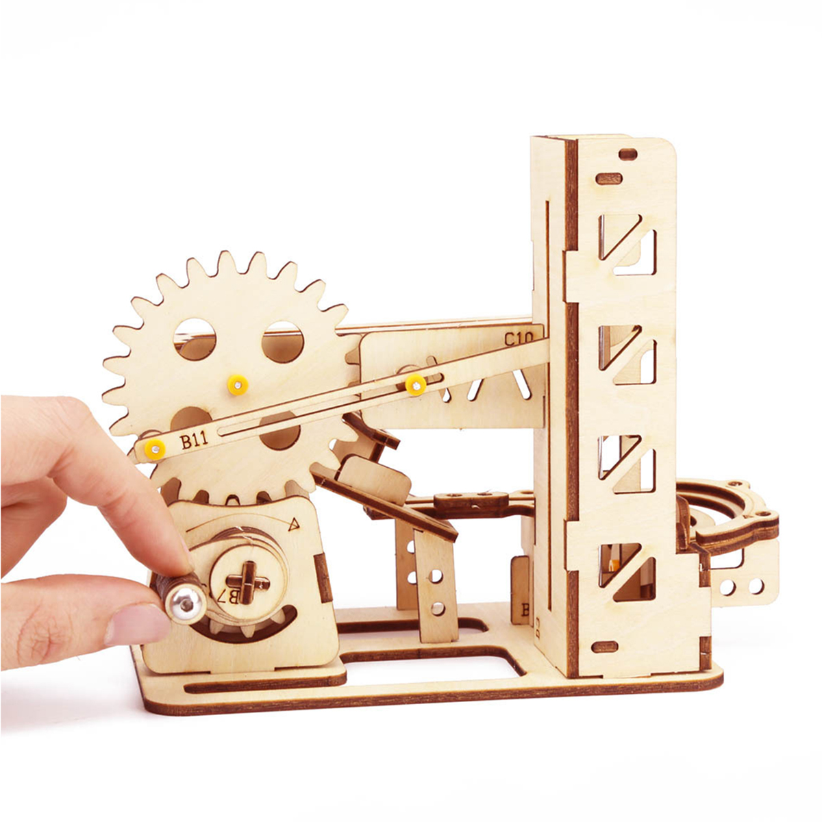 Spiral marble run 3d- wooden puzzles for adults and teenagers, diy model kits with mechanical puzzles