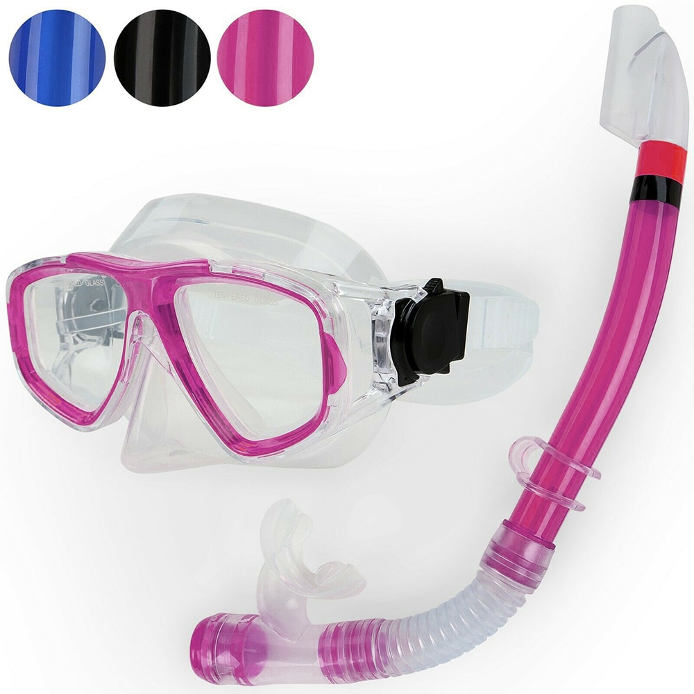 Máscara de buceo Scuba y Snorkels, gafas Anti-Gafas de niebla, gafas para buceo, natación, tubo de respiración fácil, Set para niños