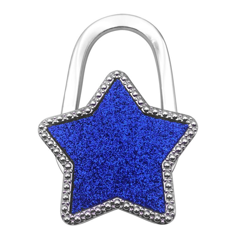 Gancho de bolso de mano portátil, colgador de bolsa plegable de escritorio, soporte de bolso, novedad, Star Degsin: Azul