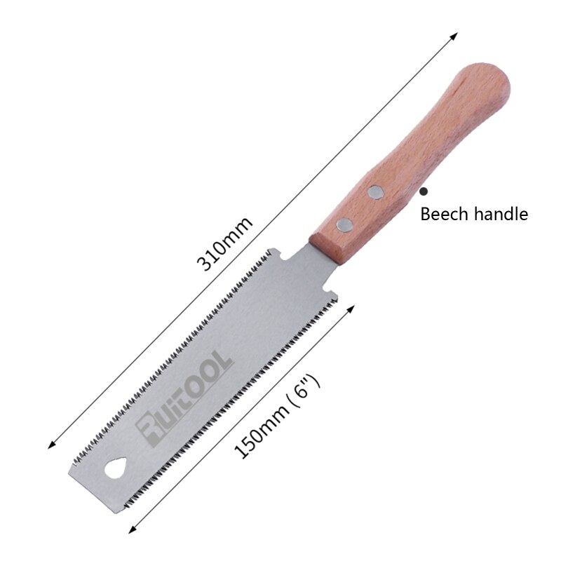 Double Edge Japanese Pull Saw Japanese Steel Flexible Blade Double Edge Flush Cut Hand Saw for Woodworking