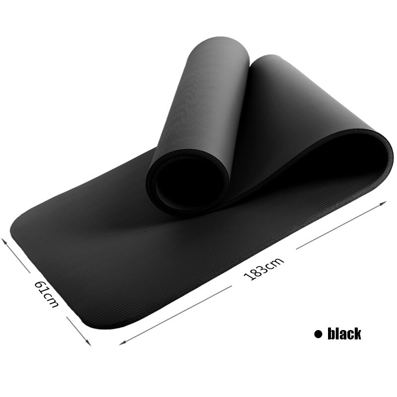 Yoga Mat Anti-Slip Sport Fitness Mat Verbreed En Dikker Sport Deken Yoga Mat Voor Oefening Yoga En Pilates gymnastiek Mat: Black