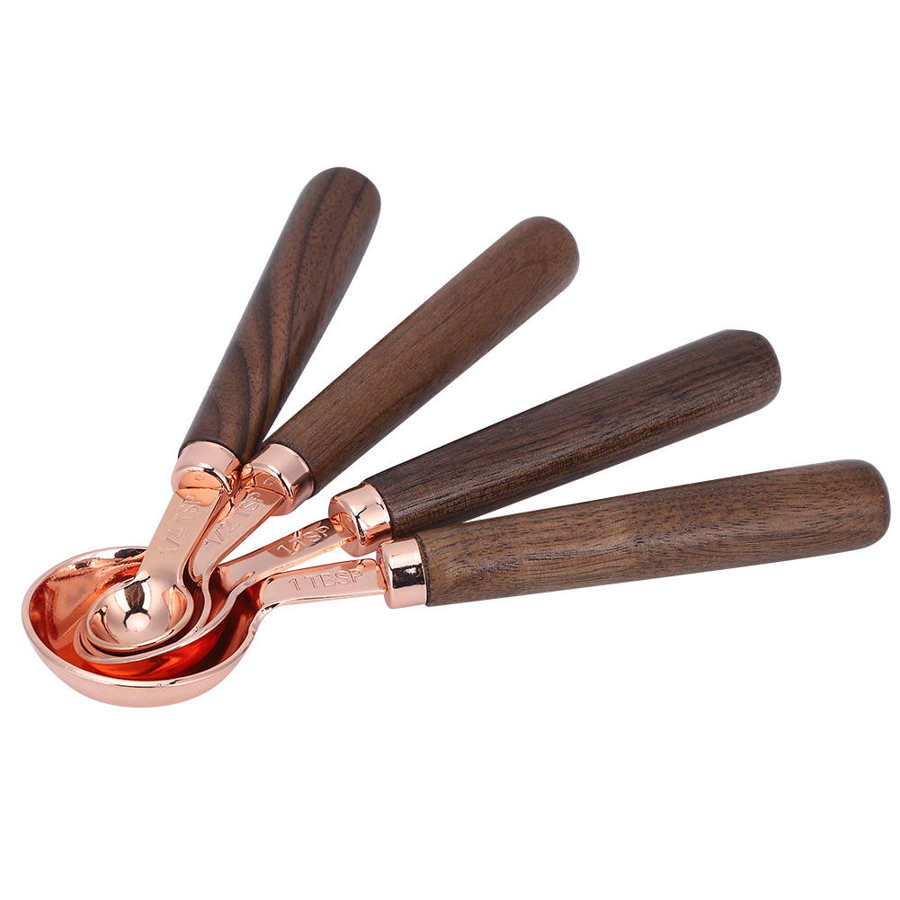 Measuring Tools Chemistry Laboratory Tools 4PCS/Set Rose Gold Stainless Steel Measuring Cups Measuring Spoon for Household