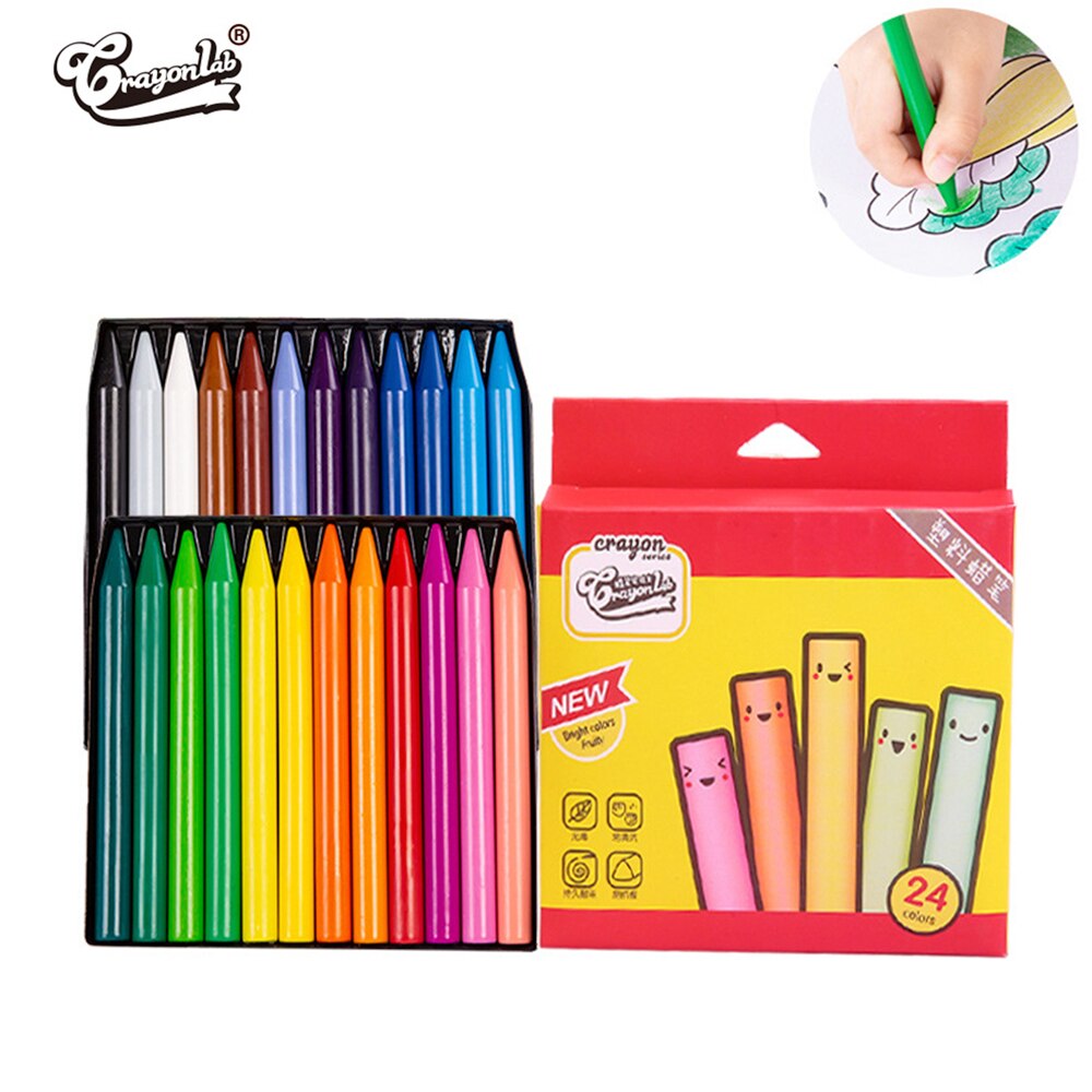 24color Paint Set Round Crayon Student Plastic Crayon Set Baby Painting Brush Custom Oil Paint Art Supplies