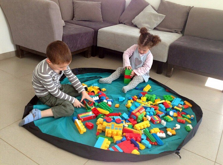 150cm Kids Play Mat Waterproof Play Mat Multifunctional Toy Storage Bag Children Play Carpet Play Games Useful Toys Storage Bag