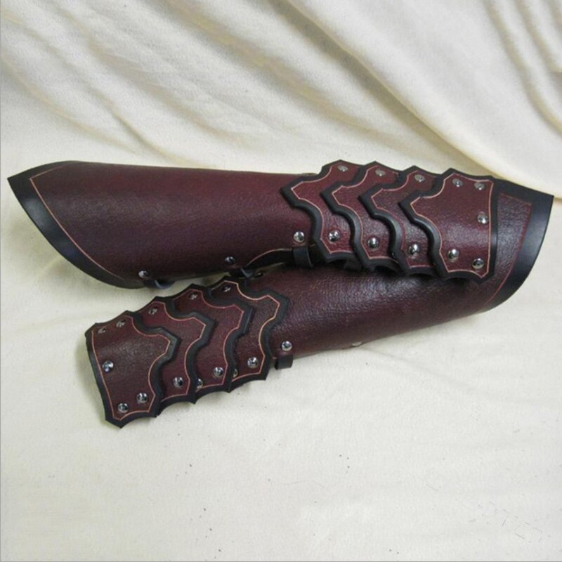 Ritter Armschienen mittelalterlich Armor Handschuh Renaissance Krieger Ranger Leder Spitze-hoch Stulpe Armbinde Breiten Bündchen Bausatz Für Männer Frauen: D