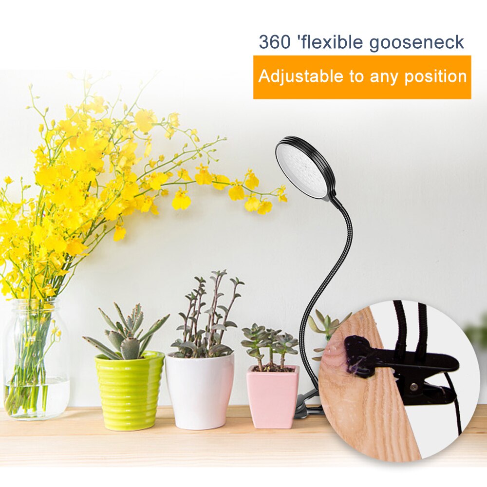 Full Spectrum LED Grow Light Waterproof Clip-on USB Powered Phyto Lamp Desktop Plant Growth Lighting For Indoor Flowers