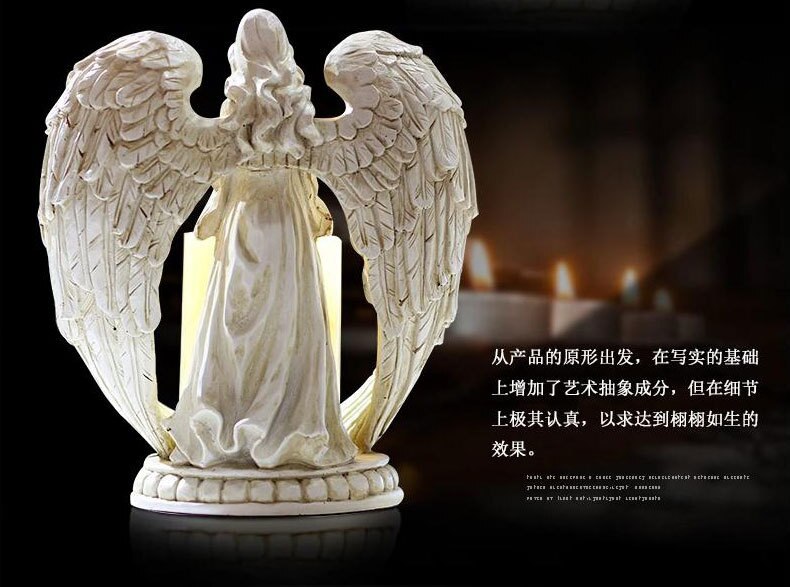Ange Statue bougeoir électronique chandelier décoration Christ prière maison et église décoration résine matériel