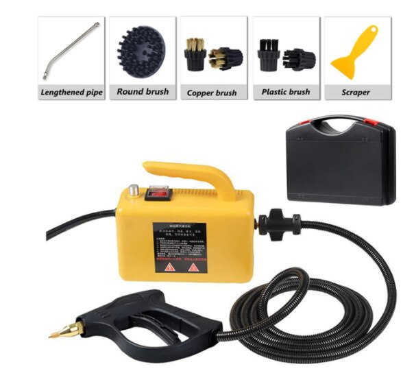 Hoge Temperatuur Hoge Druk Mobiele Reinigingsmachine Stoomreiniger Automatisch Pompen Sterilisatie Disinfector 2600W 1.8M: Upgrade model Yellow