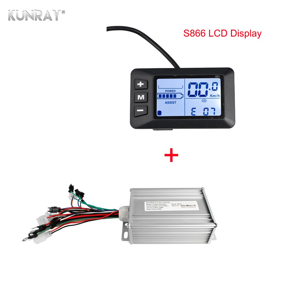Controlador eléctrico de bicicleta de 36 V-48 V de 500 W, controlador de pantalla LCD de acelerador de dedo, controlador BLDC para Scooter eléctrico E kit de piezas de accesorios de bicicleta: 36V-48V 500W type2