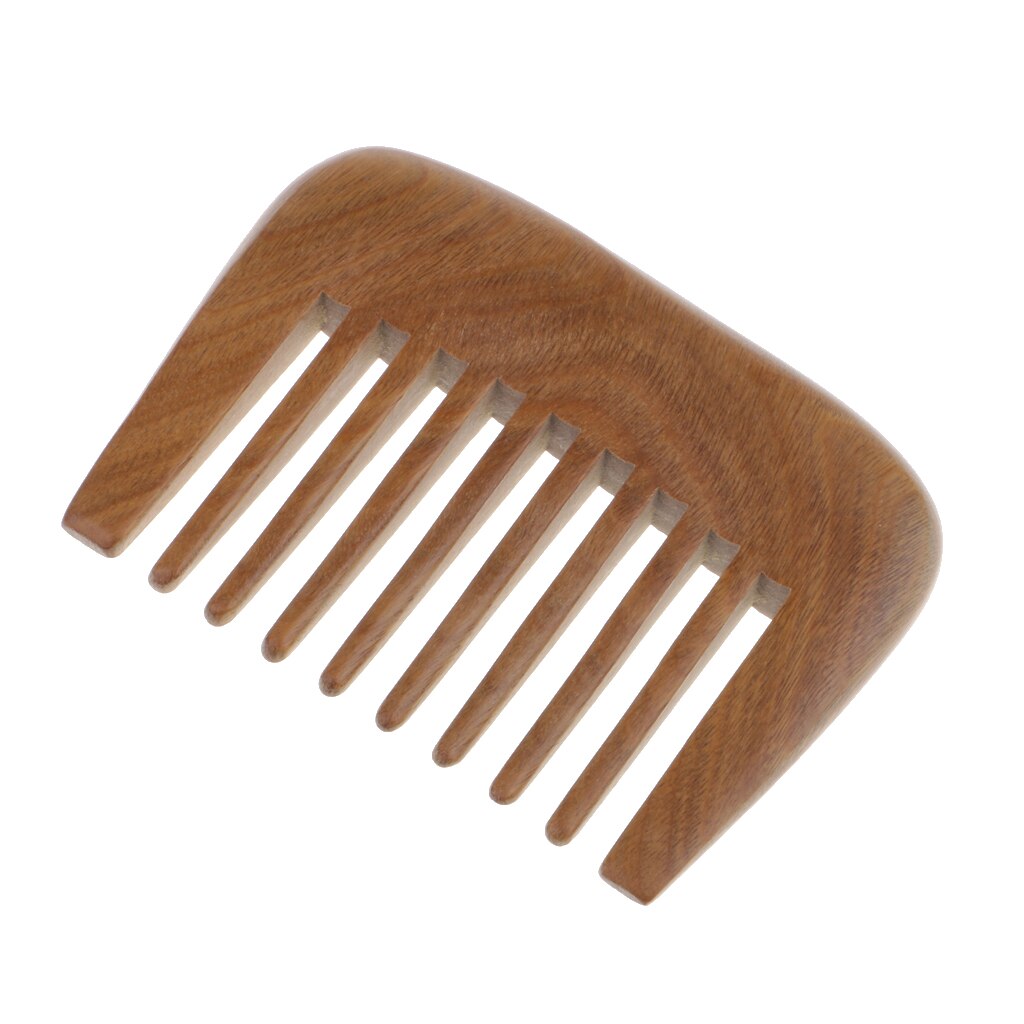 Trä kam hår plocka bred tand ficka hår kam hår lossande kam hår massager borste grön sandelträ