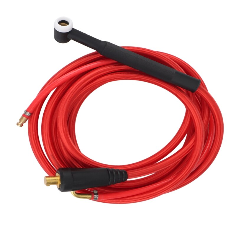 TIG Welding Torch Quick Connector Gas-Electric Integrated Red Hose Cable Wires 4M 35-50 Euro Connector 13.12Ft