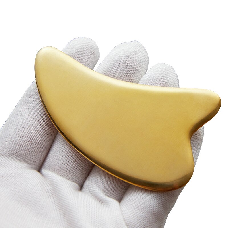 Pure Brass Copper Guasha Board Scraper Neck Body Meridian Scrapping Muscle Relaxing Acupuncture Stimulation Physical Therapy