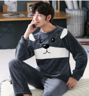 Nieery Herenpyjama Lang Winter Pyjama Set Katoen Lange Mouwen