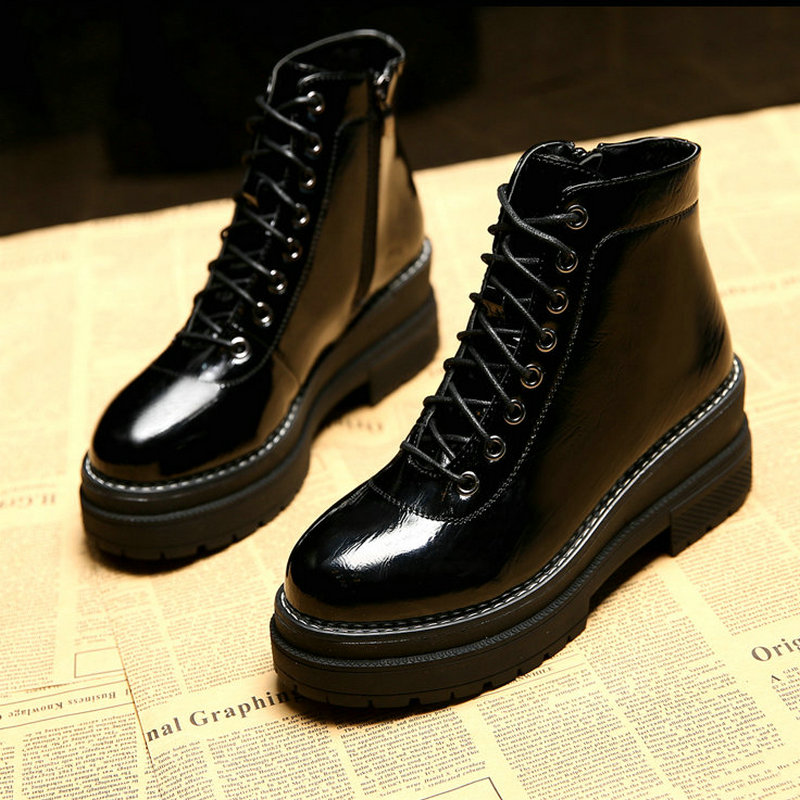 Storlek 35-40 ankel dam chelsea boots våren cool martin regnskor kvinna vinter höga klackar kvinnlig plattform päls boot