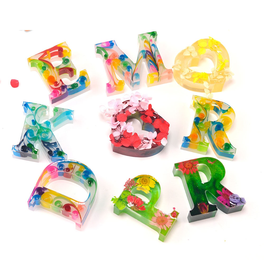 "LOVE HOME " 26 "A-Z" Letter DIY Crystal Epoxy Resin Mold For Resin Decorative Craft DIY Dice Mold Epoxy Resin Molds For Jewelry