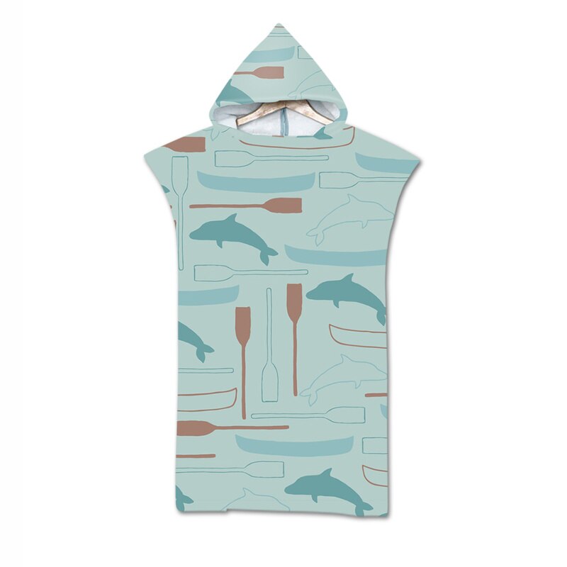 Nowy ręcznik z delfinami dla dorosłych szlafrok z mikrofibry szlafrok ręcznik kąpielowy z kapturem pływanie surfing kostiumy kąpielowe